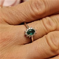 Ring Dal Maso Gioielli Woman in White Gold Smeraldo 0.38 Ct ANE 01046 - ANE 01046